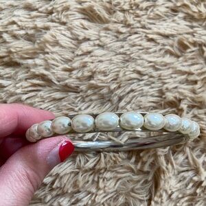 Elegant Pearl Bangle Bracelet